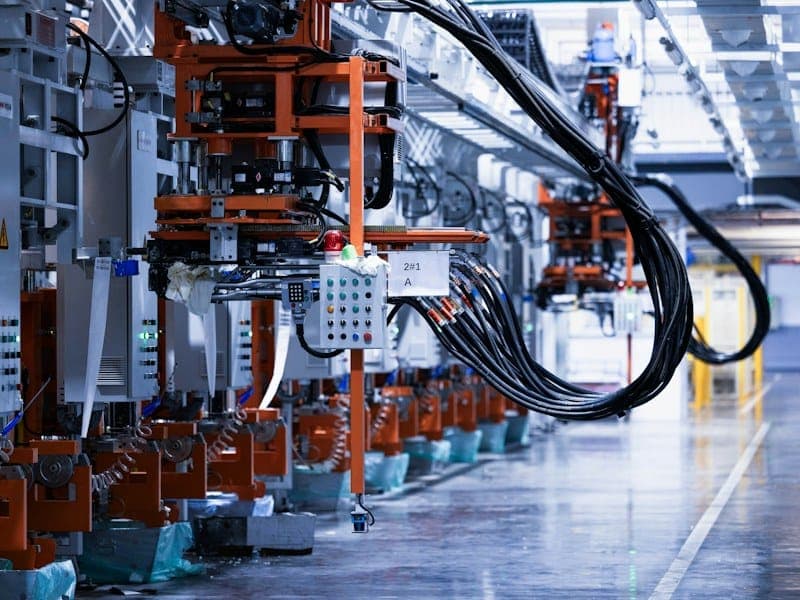 Injection moulding machinery used to form plug bodies and cable boots.